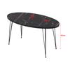 Mesa De Centro Skævinge Ovalada Aglomerado Y Metal 43 X 90 X 50 Cm - Mármol Negro [en.casa]