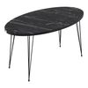 Mesa De Centro Skævinge Ovalada Aglomerado Y Metal 43 X 90 X 50 Cm - Mármol Negro [en.casa]