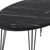 Mesa De Centro Skævinge Ovalada Aglomerado Y Metal 43 X 90 X 50 Cm - Mármol Negro [en.casa]