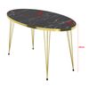 Mesa De Centro Skævinge Ovalada Aglomerado Y Metal 43 X 90 X 50 Cm - Mármol Negro Y Dorado [en.casa]