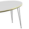 Mesa De Centro Hirtshals Ovalada Aglomerado Y Metal 41 X 90 X 50 Cm - Blanco Dorado Y Negro [en.casa]