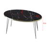 Mesa De Centro Hirtshals Ovalada Aglomerado Y Metal 41 X 90 X 50 Cm - Mármol Negro Y Dorado [en.casa]