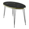 Mesa De Centro Hirtshals Ovalada Aglomerado Y Metal 41 X 90 X 50 Cm - Mármol Negro Y Dorado [en.casa]