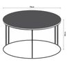 Mesa De Centro Aulum Redonda Aglomerado Y Metal 50 X Ø 80 Cm - Mármol Negro Y Plateado [en.casa]