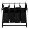 Colectores De La Ropa Sucia Vamdrup 4 Bolsas Metal / Poliéster 75 X 78 X 40 Cm Negro [en.casa]