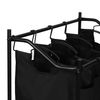 Colectores De La Ropa Sucia Vamdrup 4 Bolsas Metal / Poliéster 75 X 78 X 40 Cm Negro [en.casa]