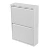 Zapatero Sokndal Con 2 Puertas Abatibles Metal 71 X 50 X 15 Cm Blanco [en.casa]