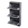 Zapatero Sokndal Con 3 Puertas Abatibles Metal 104 X 50 X 15 Cm Gris  [en.casa]