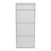 Zapatero Sokndal Con 3+1 Puertas Abatibles Metal 118 X 50 X 15 Cm Blanco  [en.casa]