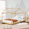 Cama Infantil Vindafjord Simple En Forma De Casa Bambú 90 X 200 Cm - Color Natural [en.casa]