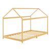 Cama Infantil Vindafjord Simple En Forma De Casa Bambú 90 X 200 Cm - Color Natural [en.casa]