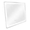 Espejo De Pared Con Led Casoli Para Baño Antivaho Reloj Aluminio + Cristal 45 X 60 X 3,5 Cm - Plateado [pro.tec]