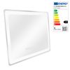 Espejo De Pared Con Led Casoli Para Baño Antivaho Reloj Aluminio + Cristal 45 X 60 X 3,5 Cm - Plateado [pro.tec]