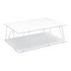 Mesa De Centro Saltdal Con Estante Aglomerado 91 X 62 X 30 Cm - Blanco / Cromo [en.casa]