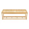 Estantería De Pared Langeland Con Toallero Y 4 Ganchos Bambú 21 X 60 X 26 Cm - Natural [en.casa]