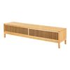 Mesa De Tv Videbæk Con 2 Puertas Corredoras Bambú 140 X 40 X 38 Cm - Color Natural [en.casa]