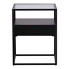 Mesa Auxiliar Vissenbjerg Con Cajón Cristal Y Acero 51 X 40 X 40 Cm - Negro Mate [en.casa]