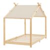 Cama Para Niños Brome En Forma De Casa Con Techo Desmontable Madera Pino 90 X 200 Cm - Natural Y Beige [en.casa]