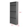 Zapatero Sokndal Con 3+1 Puertas Abatibles Metal 118 X 50 X 15 Cm - Gris  [en.casa]