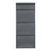 Zapatero Sokndal Con 3+1 Puertas Abatibles Metal 118 X 50 X 15 Cm - Gris  [en.casa]