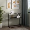 Mesa Consola Kuhmo Con Estante Adicional Metal 80 X 80 X 30 Cm - Negro [en.casa]