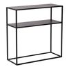 Mesa Consola Kuhmo Con Estante Adicional Metal 80 X 80 X 30 Cm - Negro [en.casa]