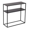 Mesa Consola Kuhmo Con Estante Adicional Metal 80 X 80 X 30 Cm - Negro [en.casa]