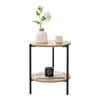 Mesa Auxiliar Kuopio Con Estante Metal/mdf 50 X Ø40 Cm - Efecto Madera Y Negro [en.casa]