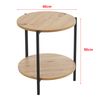 Mesa Auxiliar Kuopio Con Estante Metal/mdf 50 X Ø40 Cm - Efecto Madera Y Negro [en.casa]