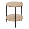 Mesa Auxiliar Kuopio Con Estante Metal/mdf 50 X Ø40 Cm - Efecto Madera Y Negro [en.casa]