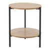 Mesa Auxiliar Kuopio Con Estante Metal/mdf 50 X Ø40 Cm - Efecto Madera Y Negro [en.casa]