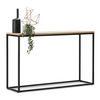 Mesa Consola Kittilä Para Entrada Metal/mdf 80 X 100 X 30 Cm - Negro Y Efecto Roble [en.casa]