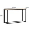 Mesa Consola Kittilä Para Entrada Metal/mdf 80 X 100 X 30 Cm - Negro Y Efecto Roble [en.casa]