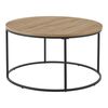 Mesa De Centro Kuhmoinen Redonda Mdf/metal 45 X Ø 80 Cm - Efecto Madera/ Negro [en.casa]