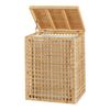 Cesto De Ropa Sucia Vimmerby Bolsa De Tela Extraíble 48l / Compartimento Bambú 64x53x39 Cm - Natural Y Beige [en.casa]