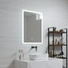 Espejo De Pared Con Led Scafa Para Baño Ip65 Con Antivaho Aluminio 60 X 45 X 3 Cm - Blanco [pro.tec]