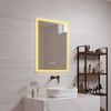 Espejo De Pared Con Led Scafa Para Baño Ip65 Con Antivaho Aluminio 60 X 45 X 3 Cm - Blanco [pro.tec]