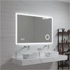 Espejo De Pared Con Led Scafa Para Baño Ip65 Con Antivaho Y Lupa Aluminio 70 X 100 X 3 Cm - Blanco [en.casa]