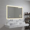 Espejo De Pared Con Led Scafa Para Baño Ip65 Con Antivaho Y Lupa Aluminio 70 X 100 X 3 Cm - Blanco [en.casa]