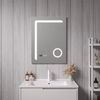 Espejo De Pared Con Led Chambave Para Baño Ip65 Antivaho Reloj Lupa 3x Aluminio 70 X 50 X 3 Cm - Plateado [pro.tec]