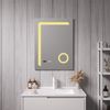 Espejo De Pared Con Led Chambave Para Baño Ip65 Antivaho Reloj Lupa 3x Aluminio 70 X 50 X 3 Cm - Plateado [pro.tec]