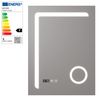 Espejo De Pared Con Led Chambave Para Baño Ip65 Antivaho Reloj Lupa 3x Aluminio 70 X 50 X 3 Cm - Plateado [pro.tec]