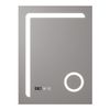 Espejo De Pared Con Led Chambave Para Baño Ip65 Antivaho Reloj Lupa 3x Aluminio 70 X 50 X 3 Cm - Plateado [pro.tec]