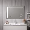 Espejo De Pared Con Led Chambave Para Baño Ip65 Antivaho Reloj Lupa 3x Aluminio 70 X 100 X 3 Cm - Plateado [pro.tec]