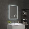 Espejo De Pared Con Led Lizzano Para Baño Ip65 Con Antivaho Y Lupa Aluminio 70 X 50 X 3 Cm - Blanco [en.casa]