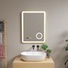 Espejo De Pared Con Led Pescara Para Baño Ip65 Con Antivaho Y Lupa Aluminio 70 X 50 X 4 Cm - Dorado [pro.tec]