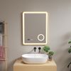 Espejo De Pared Con Led Pescara Para Baño Ip65 Con Antivaho Y Lupa Aluminio 70 X 50 X 4 Cm - Dorado [pro.tec]