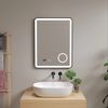 Espejo De Pared Con Led Pescara Para Baño Ip65 Con Antivaho Y Lupa Aluminio 70 X 50 X 4 Cm - Negro [pro.tec]