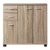 Aparador Crimla Con 2 Cajones 3 Puertas 76x80x28 Cm - Efecto Roble Sonoma [en.casa]