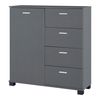 Aparador Döbritz Con 4 Cajones Y 1 Puerta 84x80x28cm - Gris Oscuro [en.casa]